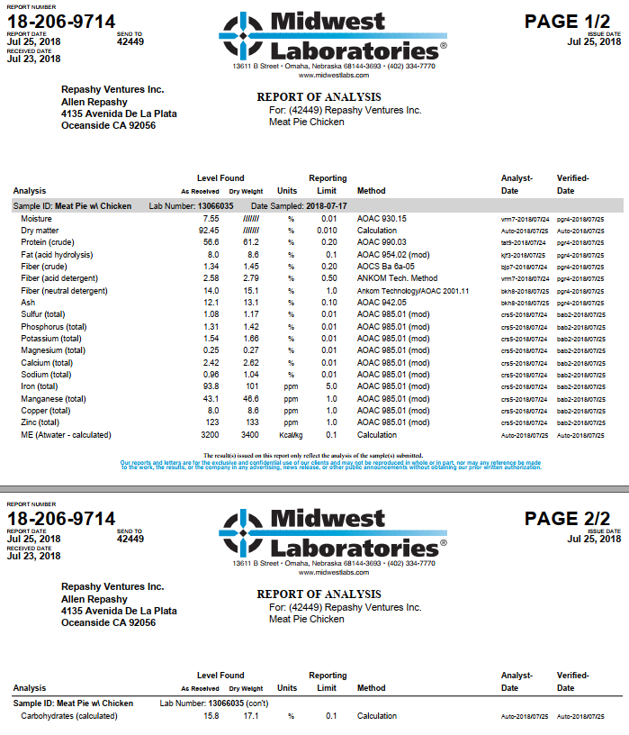 Repashy Meat Pie Reptile v2 (With Chicken)